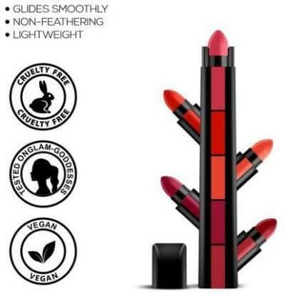 Bingeable Beauty FAB 5IN1 Waterproof& Long Lasting Matte Lipstick For Use Girls (Pack of 2) - HalfPe