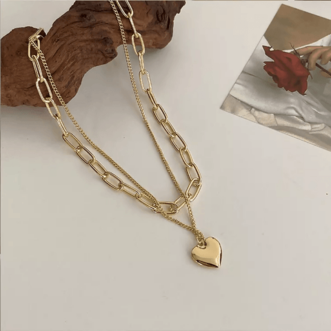 Pinapes Heart Shape Pendant Necklace For Women And Girls - HalfPe