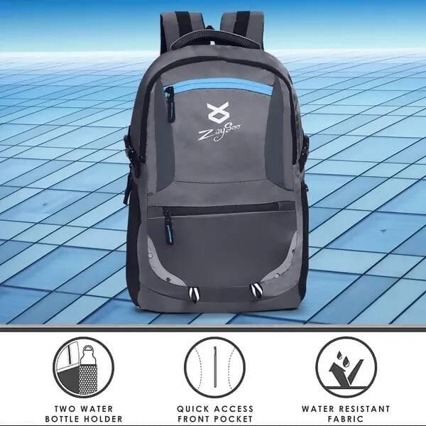 Laptop Classic Style Backpack With Laptop Sleeve And Added Durability (Grey)  - HalfPe