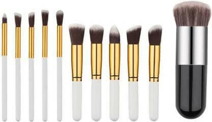 Bingeable 1 Pcs Foundation Make Up Brushes, 10Pcs Natural Professional Foundation Blending Brush Tool Cosmetic Kits Makeup Set Brushes (Pack of 11) - HalfPe