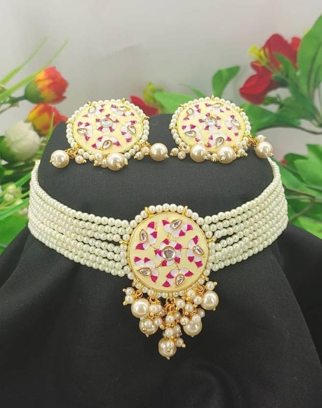 Alloy brass jewel set (white) | MANATH - halfpeapp