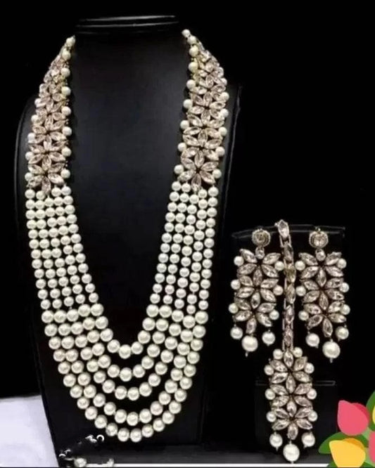 Alloy brass white jewel set | MANATH - halfpeapp