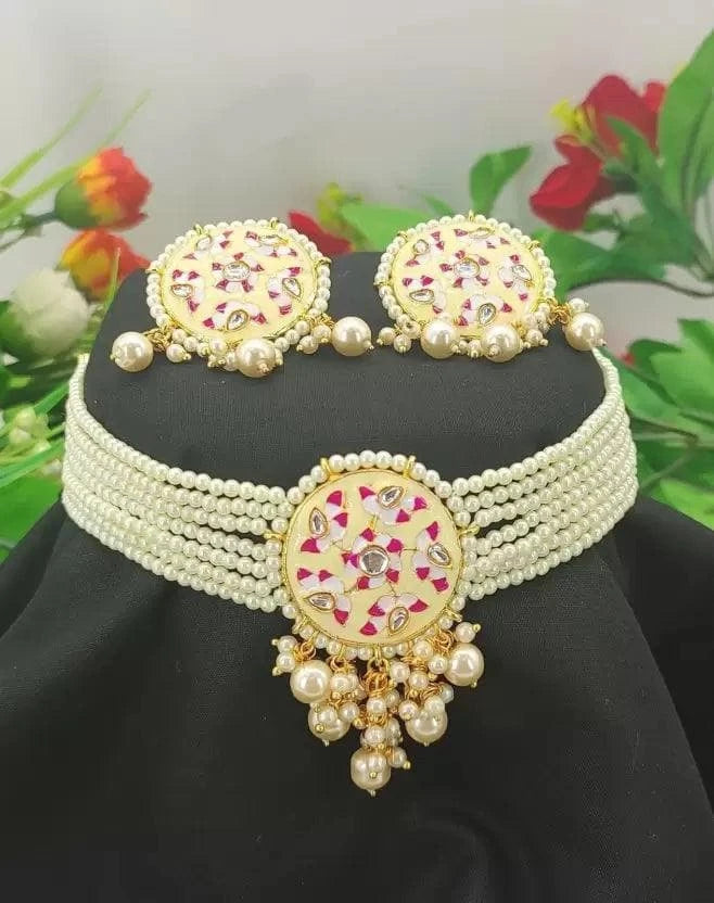 Alloy gold plated yellow jewel set | MANATH - halfpeapp