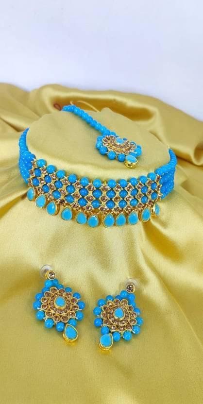 Alloy jewel set (blue) | MANATH - halfpeapp