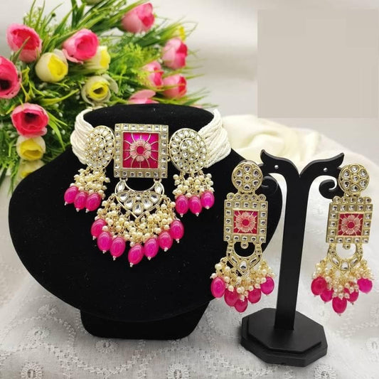 Alloy jewel set (dark pink) | MANATH - halfpeapp