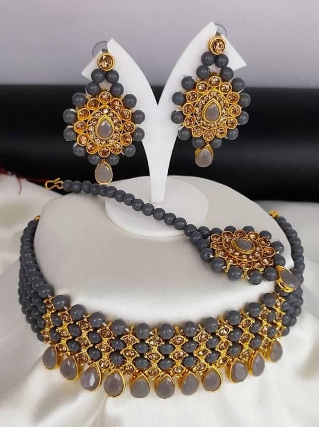 Alloy jewel set (grey) | MANATH - halfpeapp