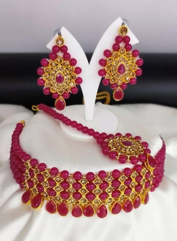 Alloy jewel set (pink) | MANATH - halfpeapp