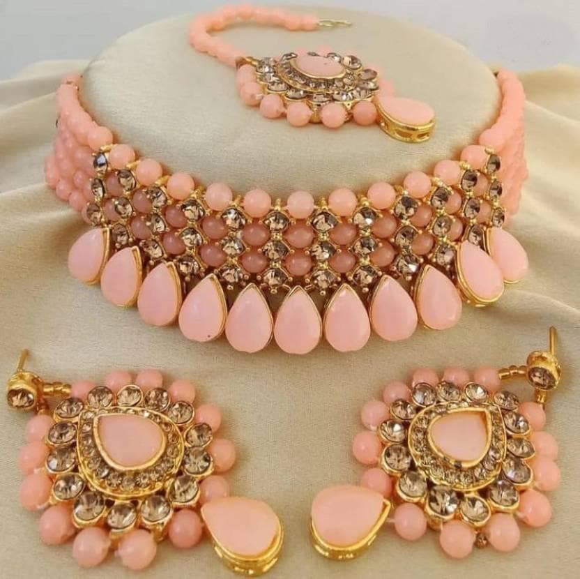 Alloy jewel set (pink) | MANATH - halfpeapp