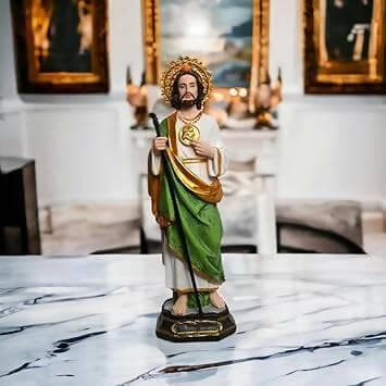 KariGhar Resin St.Jude The Apostle,Jude of James, Jude Thaddaeus Lebbaeus Catholic Idol Perfect for Home, Office, Prayer Room, Altar, Housewarming, Gifting and Decoration, Multicolour 12 Inch - HalfPe