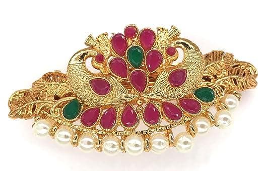 Antique jewellery center hair clip - halfpeapp