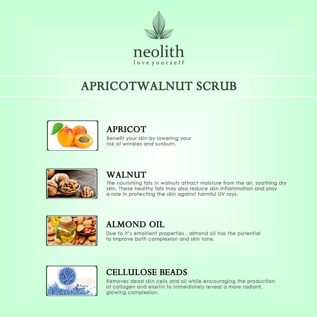 Apricot walnut scrub (100gm) | NEOLITH - halfpeapp