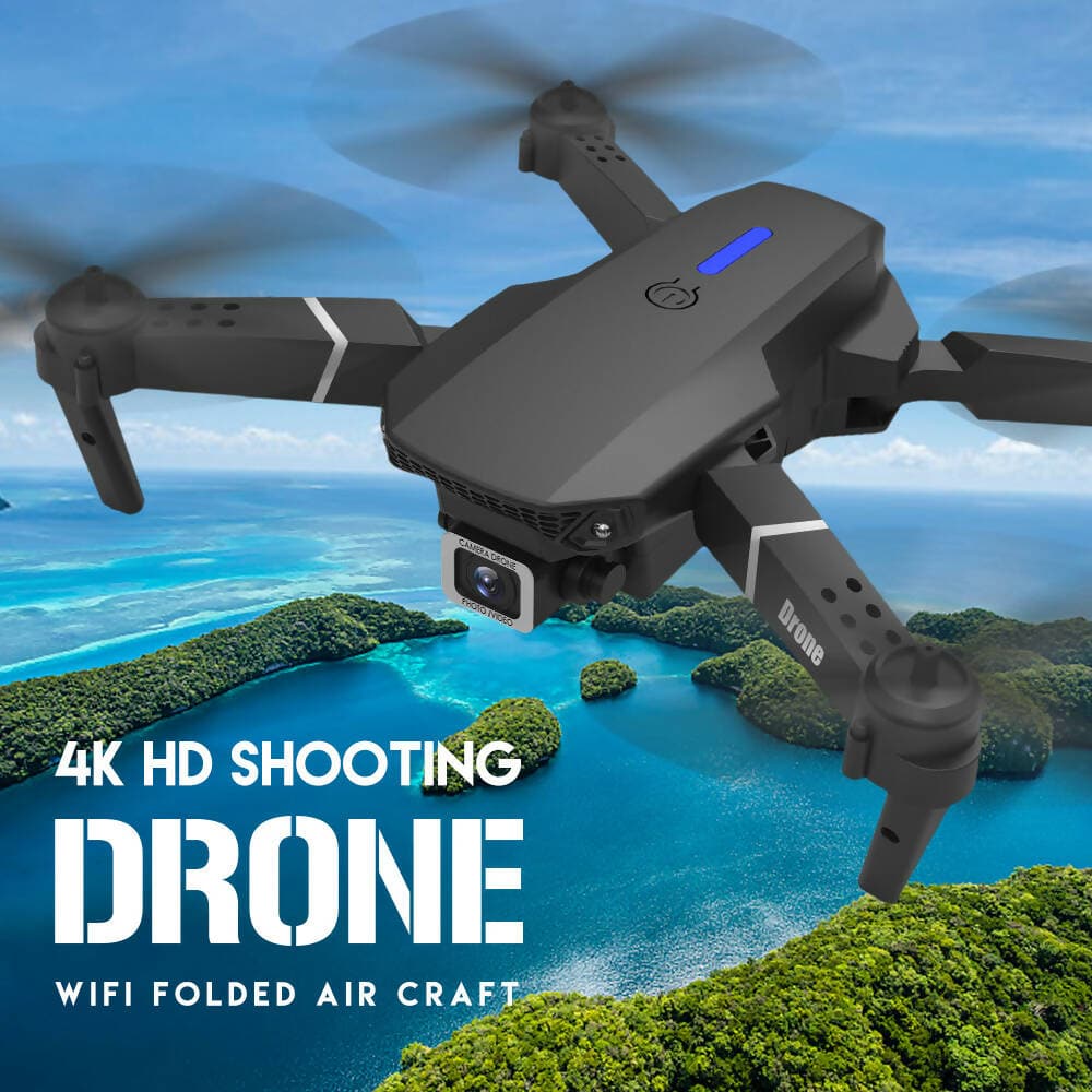 2024 New Quadcopter E88 Pro WIFI FPV Drone With Wide Angle HD 4K 1080P Camera Height Hold RC Foldable Quadcopter Drone | Gift Toy - HalfPe