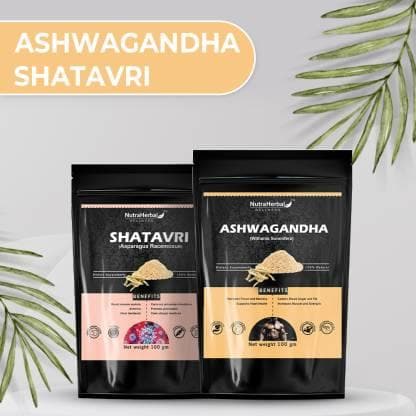 Ashwagandha and shatvari powder (pack of 2) |NUTRAHERBAL - halfpeapp