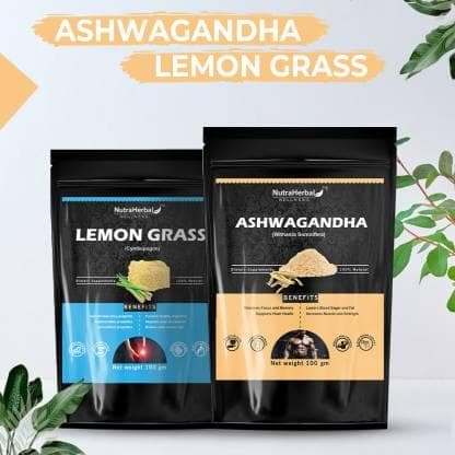 Ashwagandha lemongrass energizing powder (pack of 2) | NUTRAHERBAL - halfpeapp