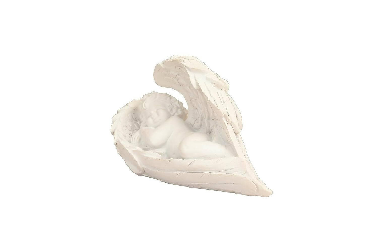 KariGhar Resin White Sleeping Angel Statue Catholic Idol for Home | Prayer Room - HalfPe