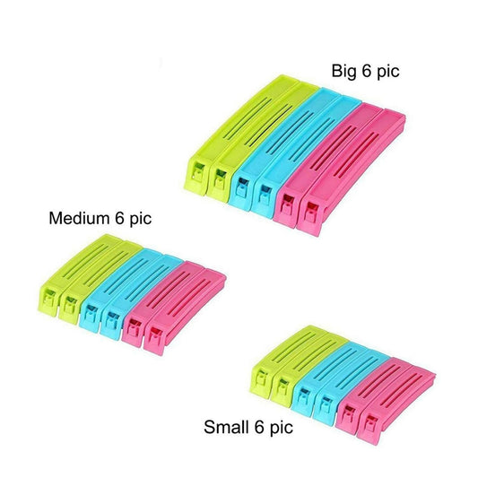 36Pc Plastic Food Snack Bag Sealer Clip (MULTICOLOUR) - HalfPe