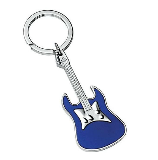 Guitar Stainless Steel Keychain (Blue) - HalfPe