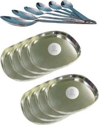 SHINI LIFESTYLE Dinner Plate, Lunch Plate 8pc with Table Spoon Set Dinner Plate (Pack of 16) - HalfPe