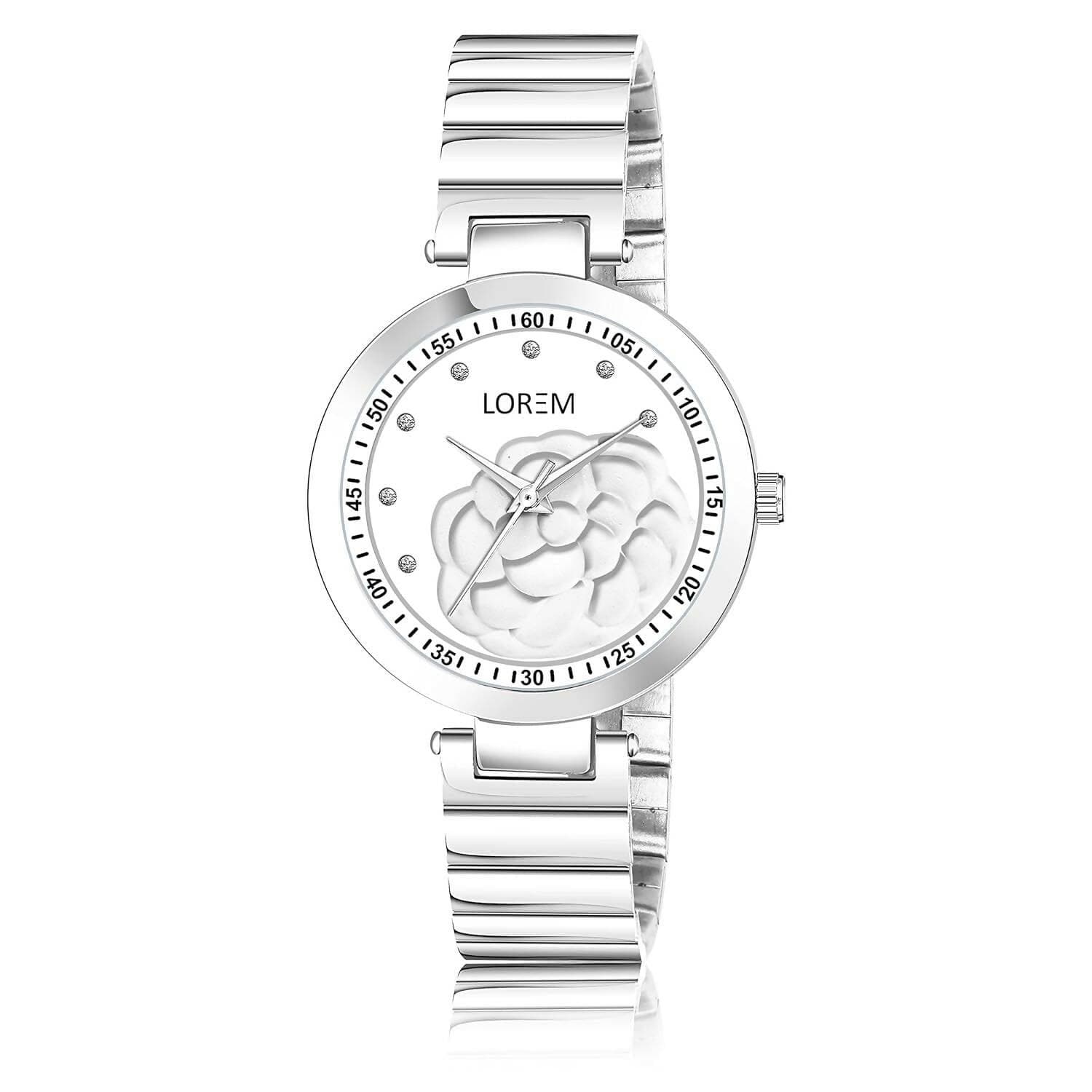 LOREM White Fancy Analog Watch For Women LR319 - HalfPe