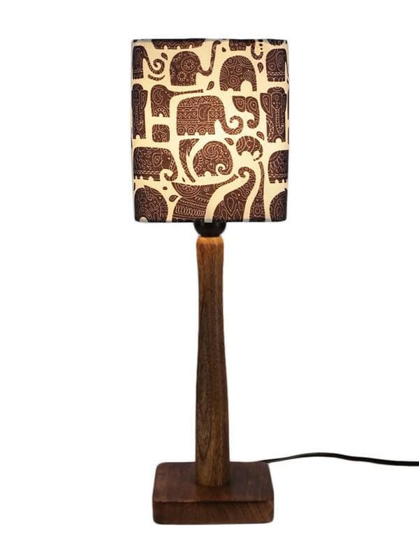 Tiny Elephants Wooden Lamp - HalfPe