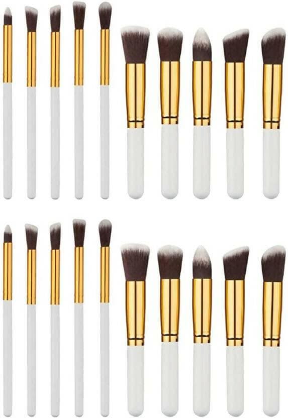 Bingeable Professional Makeup Brushes Set Soft Synthetic Multi Purpose Makeup Brushes (White\Multi Color) (Pack of 10) - HalfPe