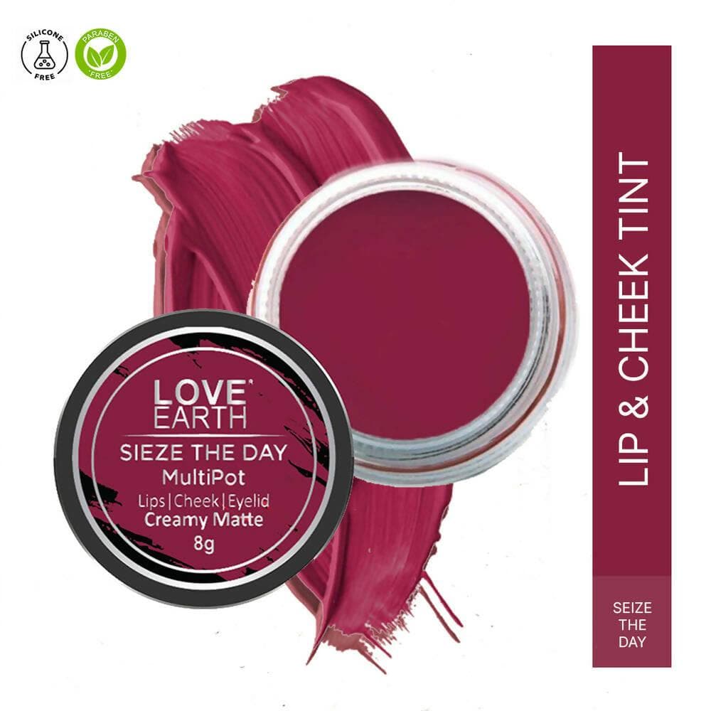 Love Earth Lip Tint & Cheek Tint Multipot-Seize (Raspberry Pink) - HalfPe