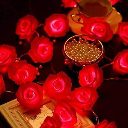 Red Rose Flower LED string light (14 Rose) - HalfPe