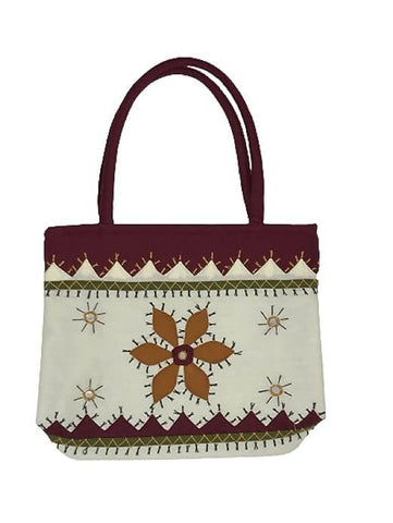 Banjara doubled handled mini handbag (white) - halfpeapp