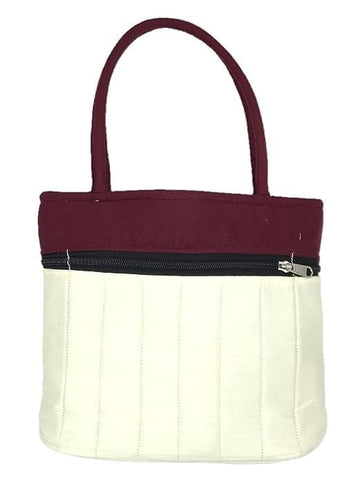 Banjara doubled handled mini handbag (white) - halfpeapp