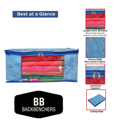 BB BACKBENCHERS Multipurpose Storage Bag ( pack of 6 , blue leheriya) - halfpeapp