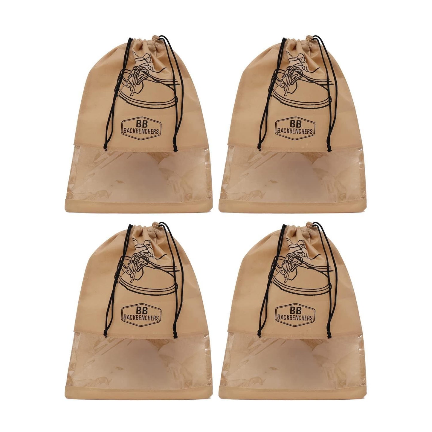 BB BACKBENCHERS Shoe Bag Cover ( pack of 4, beige ) - halfpeapp