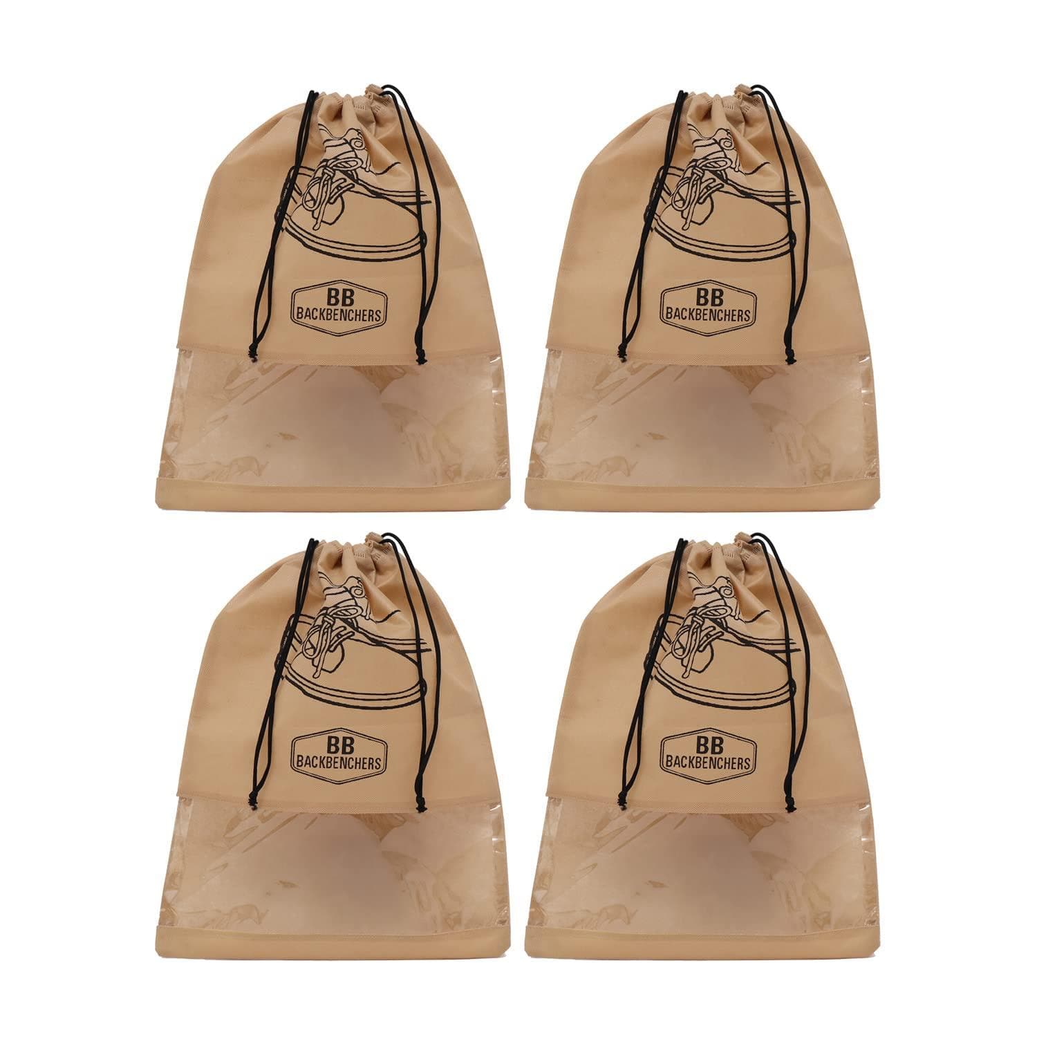 BB BACKBENCHERS Shoe Bag Cover ( pack of 4, beige ) - halfpeapp