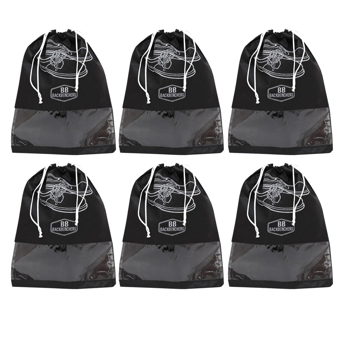 BB BACKBENCHERS Shoe Bag Cover ( pack of 6, black ) - halfpeapp