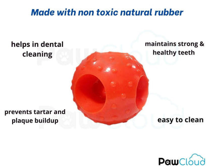 PlayPets Non-toxic Rubber Dog Chew Ball (3 Holes) - HalfPe