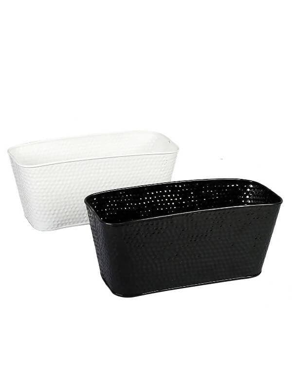 Embossed Pot Black & White (Set Of Two ) - HalfPe