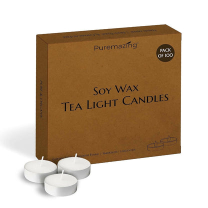 Puremazing by Imvelo Soy Wax Tealight Candles (Set of 100) - HalfPe