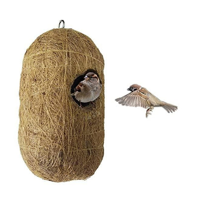 Bird nest natural coir fiber and paper core brown - HalfPe