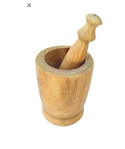 Wooden Crusher Mortar and Pestle Set - HalfPe