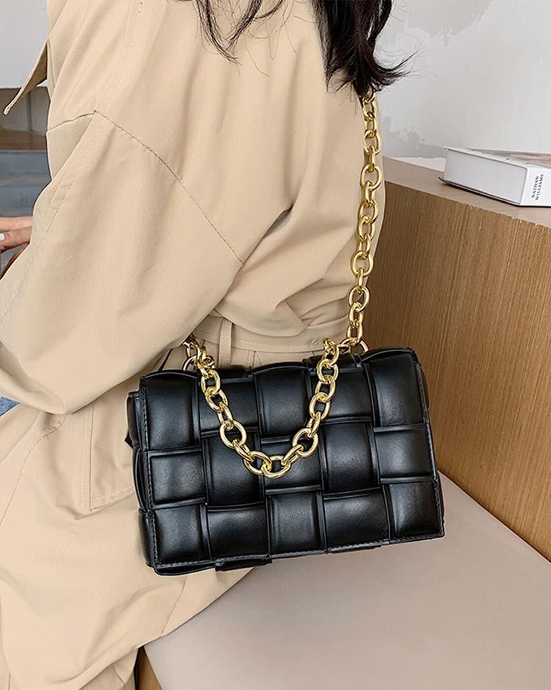 Black square design sling bag | ANGELINE - halfpeapp
