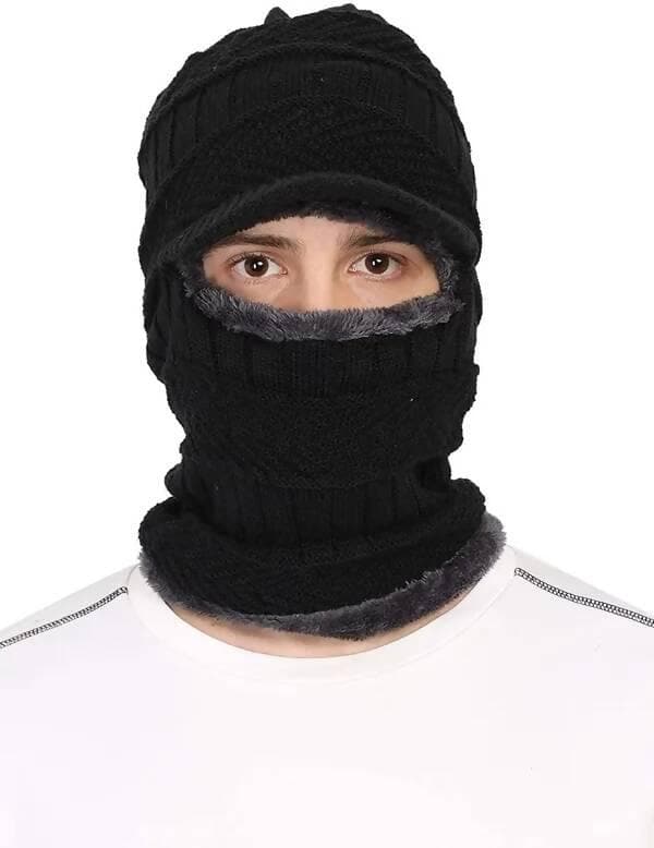 Woven Unisex Acrylic Woolen Balaclava, Beanie/Skull Cap - HalfPe