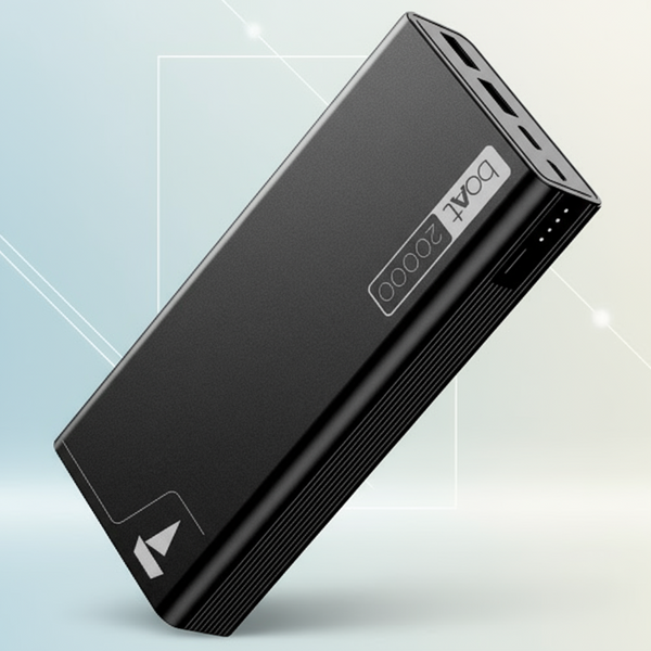 boAt Energyshroom PB400 Powerbank with 20000mAh Battery, 22.5w Fast Charging, 12-Layer Smart IC Protection & Aluminum Alloy Casing(Carbon Black) - halfpeapp