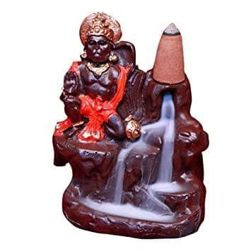 BRASSY Backflow Incense Burner Hanuman ji Water Fountain (10 cones 11 cm) - halfpeapp