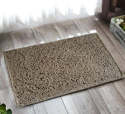 Lushomes Bathroom Mat, 2200 GSM Floor, bath mat Mat with High Pile Microfiber, anti skid mat for bathroom Floor, bath mat Non Slip Anti Slip, Premium Quality (12 x 18 Inch, Single Pc, Grey) - HalfPe