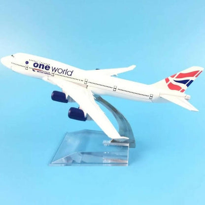 GM 16cm British One World Airways Boeing 747 Plane - HalfPe