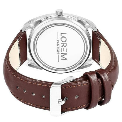 LOREM Brown Stylish Dial Analog Watch For Men LR79 - HalfPe