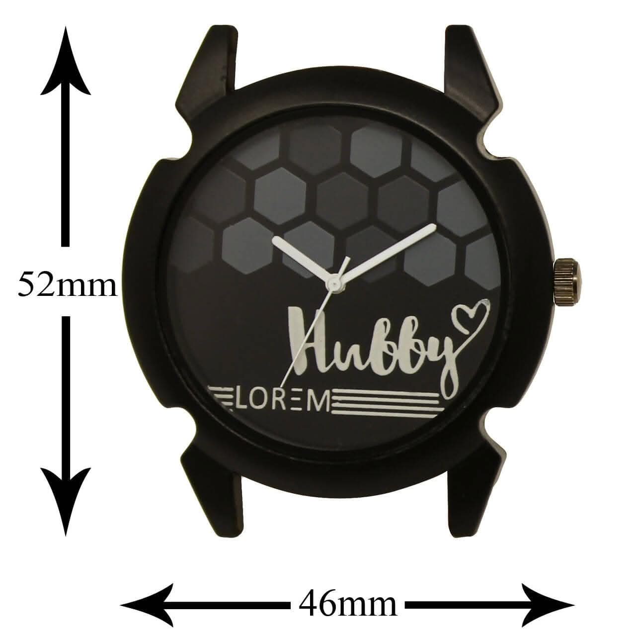 LOREM Black Wifey Analog Watch For Men LR32 - HalfPe