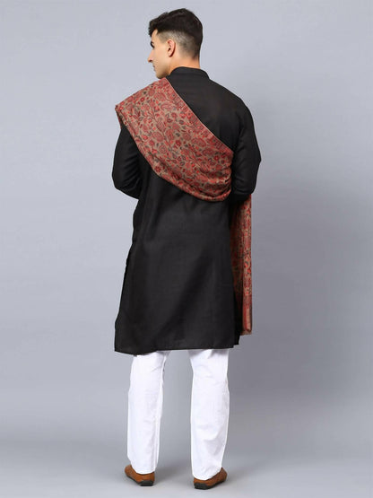 Light Brown Fine Wool Kani Shawl - HalfPe