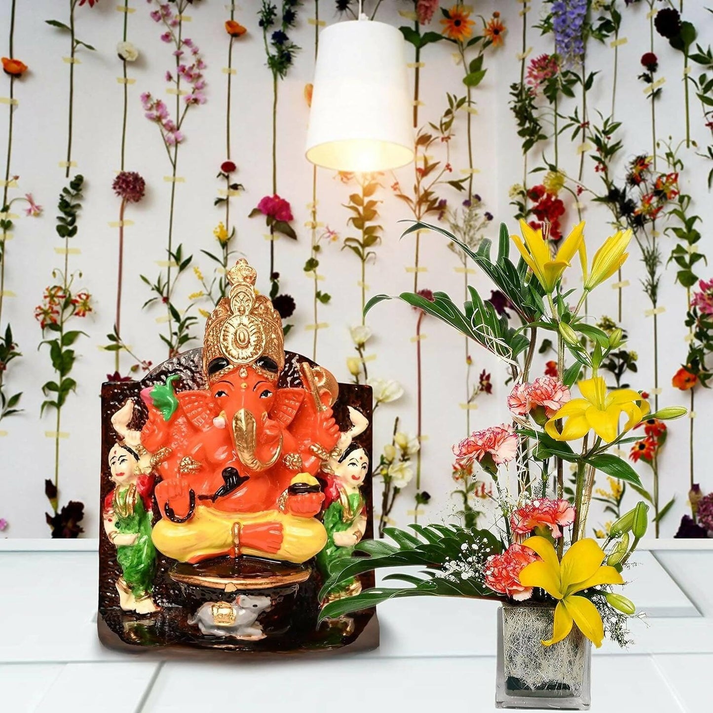 KariGhar Siddhivinayak Ganpati Murti Idol for Car Dashboard/Home/Living Room/Puja Room/Gifting (10 cm) - HalfPe