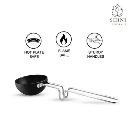 SHINI LIFESTYLE Aluminium Hard Anodized Tadka Pan - HalfPe