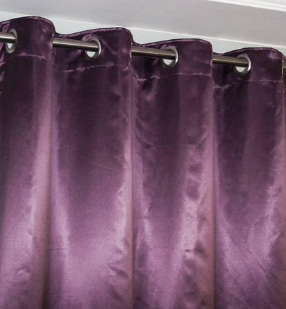 Lushomes Satin Curtains, Purple Satin door curtain, Plain Door Curtain, curtains 9 feet long 8 Metal SS Eyelets, 4.5 FT x 9 FT (54 x 108 inches) - HalfPe